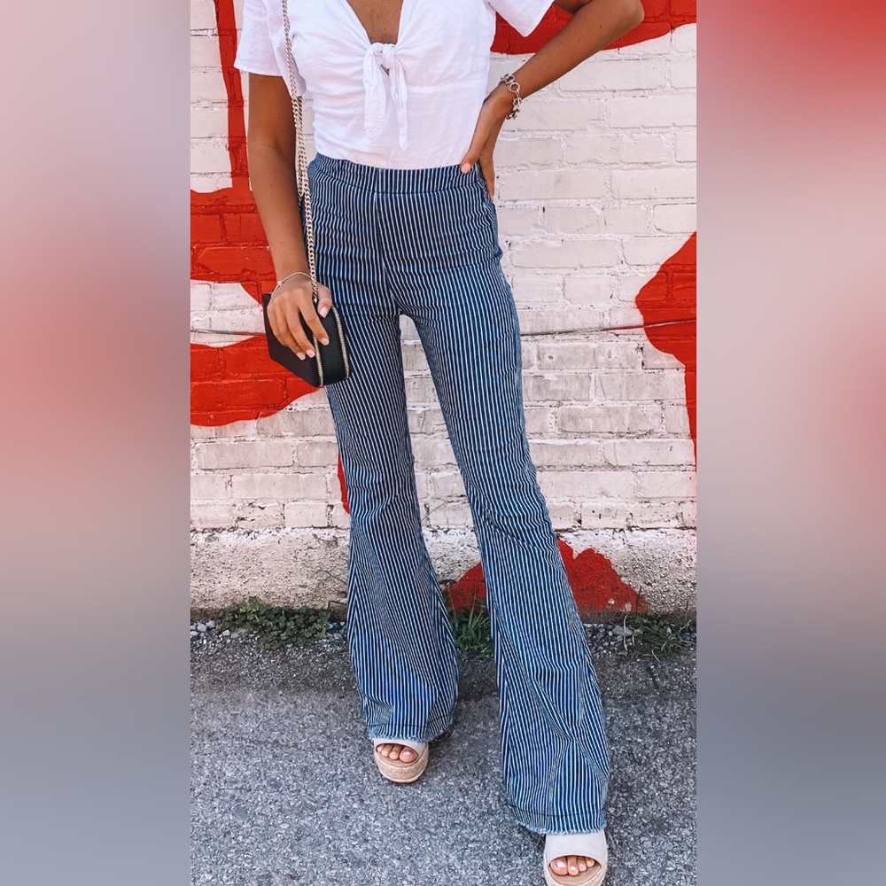 Striped Flared Jeans